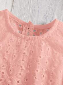 Emery Rose Kids Emery Rose Kids 女嬰休閒極簡舒適圓領無袖露背不對稱下擺背心上衣與裙子套裝 - 粉色 - 查看 6