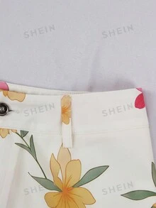 GlowEve 女士印花休闲百搭度假约会半身裙 - 杏色 - 查看 6