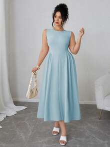 Elenzga 大码女式纯色圆领褶皱无袖优雅连衣裙 长款女装 浅蓝色长裙 优雅春季连衣裙 及踝连衣裙 优雅夏季连衣裙 浅蓝色连衣裙 女式优雅连衣裙 66499927 连衣裙 女式连衣裙 正式服装 女式连衣裙 优雅经典婚礼宾客连衣裙 女式A字型端庄连衣裙 长款简约优雅连衣裙 高品质连衣裙 经典连衣裙 女式优雅连衣裙 - 淺藍色 - 查看 6