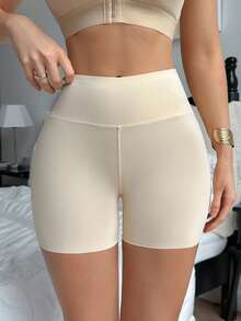 1件装女士字母爱心印花休闲平角内裤 - 杏色 - 查看 5