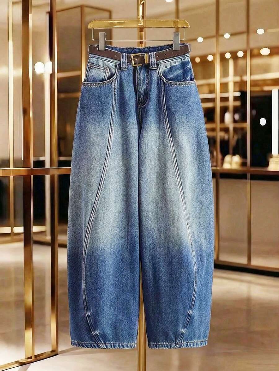 GlowEve Women's Casual Versatile Everyday Pocket Button Flare Leg Jeans - Blue - View 1