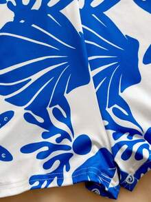 Soleia 女士度假白色针织纹理波浪图案深V领露背性感修身连体裤，适合派对、约会、下午茶、波西米亚风度假、海滩、夏季穿着 - 彩色 - 查看 3