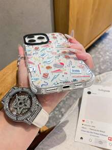 HARRY POTTER X SHEIN Funda de teléfono transparente de dos tonos con temática de Harry Potter, resistente a golpes y compatible con iPhone 11/12/13/14/15/16 Pro Max, unisex, un gran regalo para las fiestas. - Multicolor - Ver 3