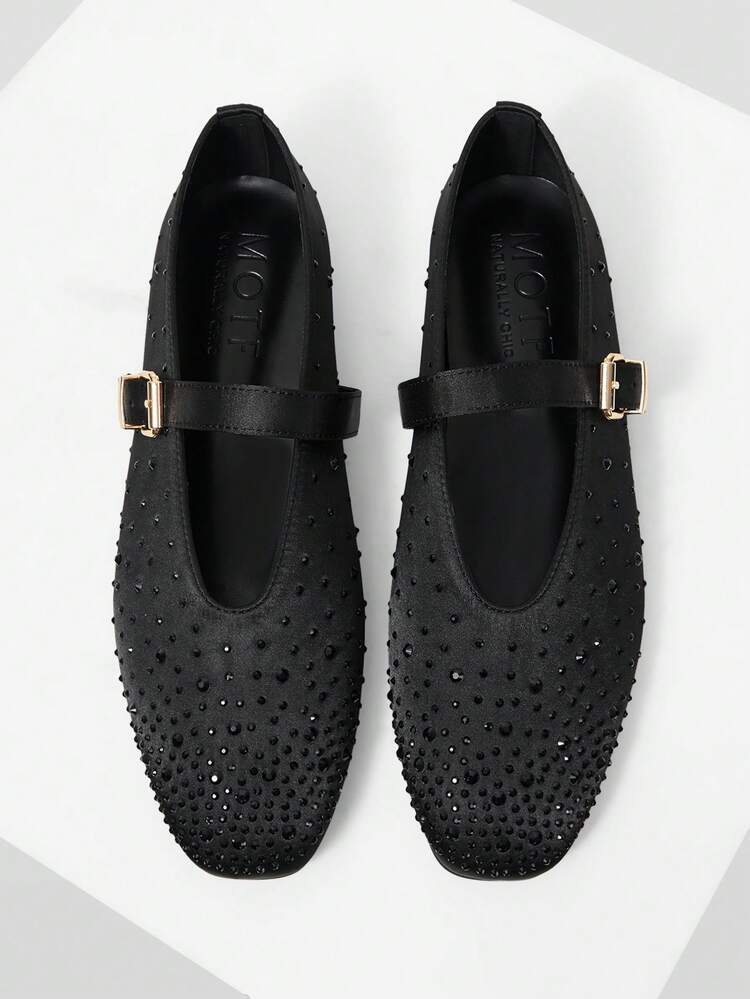 WOMEN'S COMMUTING CASUAL COMFORTABLE VERSATILE MARY JANE SQUARE TOE DIAMOND FLAT SHOES FOR CHRISTMAS