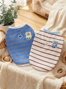 PETSIN Pet Spring New Dog Clothes Animal Supplies Pet Clothing Dog Tank Top Cat T-Shirt Teddy Outfits Small Animal Attire Casual Cool Tank Top Dog Clothes Cat Clothes Two-Season Spring & Summer New Tank Top - Multicolor - View 3