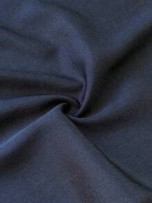 Maweii Setelan 2 Potong Efek Denim Asimetris Bahu Seksi Ukuran Plus - Navy Blue - View 7