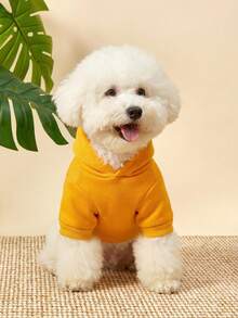 PETSIN 1 Piece Of Red Letter Printed Pet Yellow Sports Style Thick Warm Spring And Autumn Pet Clothing Hoodie - Yellow - View 7