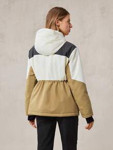 OutZeal 女士防水防风绗缝多口袋户外夹克，适合滑雪、徒步等秋冬季穿着 - 彩色 - 查看 9