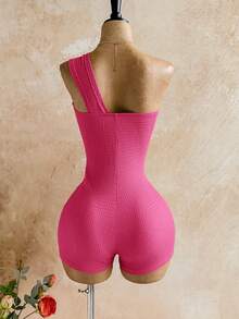 Soleia 春夏新款休闲度假西部海滩婚礼宾客装扮毕业早午餐圣帕特里克节春假复活节音乐节优雅波西米亚热带无袖露背针织纹理连体裤 - 玫紅色 - 查看 2