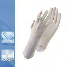 1双春夏轻薄防晒手套，防紫外线露指触屏驾驶骑行户外透气中长手套，冰凉轻薄 - 彩色 - 查看 17