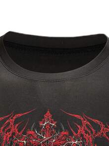 GymBeat Camiseta deportiva de manga raglán con estampado gráfico casual para hombre, verano - Negro - Ver 3