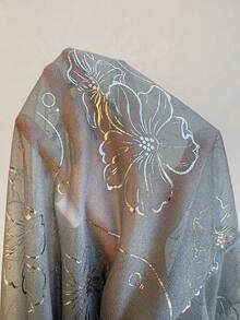 Rustia 大码女式垂褶领浪漫性感吊带露背网纱亮片碎花连衣裙，不规则荷叶边下摆长裙，不对称开衩裙，海岛沙滩裙，吊带裙，夏季连衣裙，海岛沙滩理想之选 - 藍色 - 查看 6