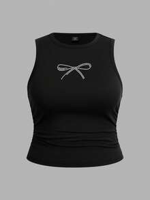 SHEIN EZwear 3件套休闲纯色及豹纹樱桃印花修身加大码吊带背心，夏季 - 彩色 - 查看 7