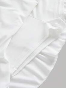 SHEIN Girlism 少女碎花印花露脐吊带背心，褶皱下摆和透明肩带，搭配层叠可爱迷你裙两件套，休闲假日装扮 - 彩色 - 查看 6