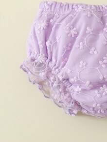 Souflis Souflis Calcinha calcinha branca com babados e renda para bebês recém-nascidas, ideal para combinar com diversos looks, vestidos e roupas de aniversário. - Roxo Malva - Ver 4