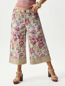 Bohemela Women's Casual Loose Woven Printed 7/8 Length Pants - Apricot - View 6