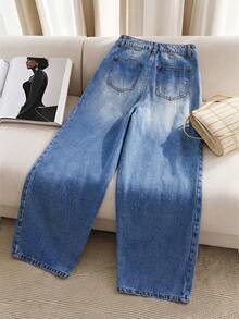 GlowEve Women's Casual Versatile Everyday Pocket Button Flare Leg Jeans - Blue - View 3