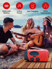 Teckwe Hand Crank Radio With 2000mAh,AM FM NOAA Weather Radio With Bright Flashlight For Home And Outdoor Emergencies - Multi-color - one size fits all - View 6