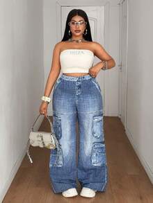 Maweii Casual Printed Minimalist Retro Street Style Loose Pants - Blue - View 5