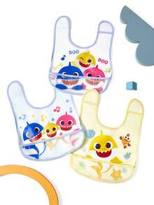 BABY SHARK X SHEIN Bộ 3 yếm ăn cho bé từ 6 tháng đến 3 tuổi, chống thấm nước, chống dầu mỡ và chống bám bẩn, chất liệu TPU, họa tiết hoạt hình dễ thương, phù hợp cho cả bé trai và bé gái, thích hợp cho bé ăn dặm, mềm mại, siêu nhẹ, có thể gấp gọn và dễ mang theo. - Nhiều màu - Xem 7