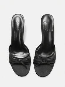 CUCCOO CURVES Women Shoes Women's Square Toe With Bow Design Daily Versatile Fashion Wide Last High Heels - Black - View 10