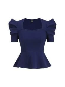 Ellevyn Women's Elegant Ballet Style Blouse, Suitable For Daily Commute, Intellectual And Slimming - Navy Blue - View 6