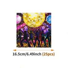迪斯科之夜一次性派对用品套装，适合10位客人，一次性纸质餐具，适用于生日派对、婚礼、主题派对、家庭野餐 - 查看 10