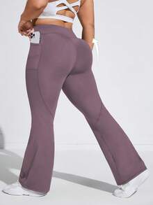 Rhythm Era Quần legging thể thao nữ cỡ lớn, màu trơn, có túi, kiểu dáng thường ngày, đa năng. - Bold Plum - Xem 2