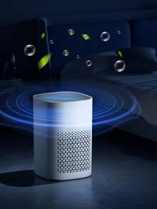 USB Powered HEPA Air Purifier With Activated Carbon Filter And Blue Ambient Night Light, Capable Of Eliminating Dust, Pet Hair, And Odors, Suitable For Compact Air Purifiers In Homes, Offices, And Cars - multicolor - View 11