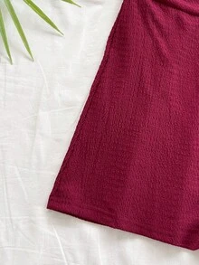 Soleia Plus Size Women Wine Red Beaded Accent Sleeveless Jumpsuit,Summer Outfits For Women,Spring Outfit,Beach Outfits For Women ,Graduation,Vacation Outfits Women. - Burgundy - View 7