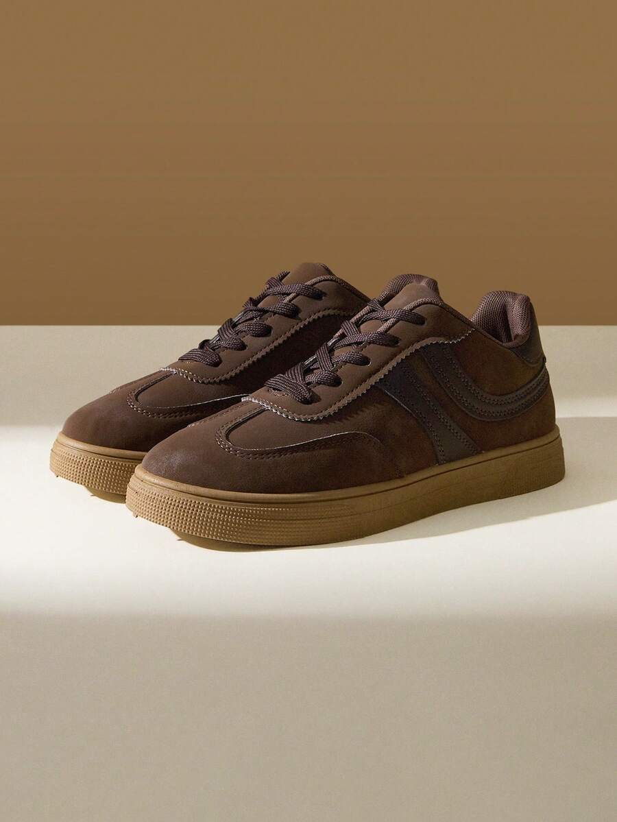 CUCCOO EASI Giày nữ, giày thể thao nữ hàng ngày màu nâu, kiểu dáng đơn giản với quai cài, giày casual. - màu nâu - Xem 1