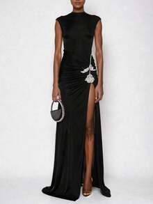 Briarwyn Nuevo vestido elegante y ajustado sin mangas para mujer, adecuado para reuniones y fiestas - Negro - Ver 1