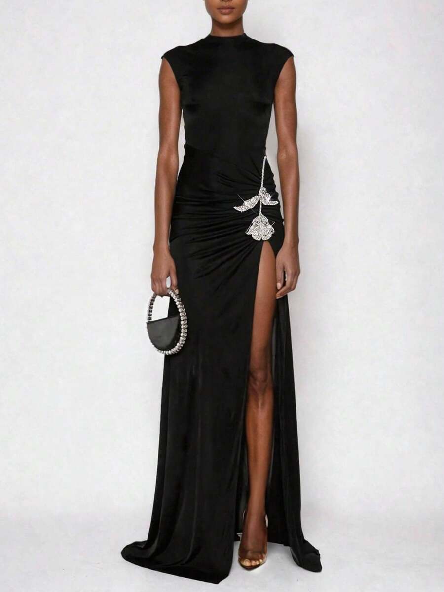 Briarwyn Nuevo vestido elegante y ajustado sin mangas para mujer, adecuado para reuniones y fiestas - Negro - Ver 1