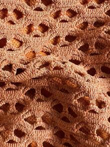 Swim Mod Women's Spring/Summer Jacquard Fabric Side Tie Beaded Bikini Bottom - Brown - View 6