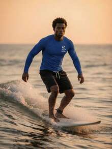 Surfspeed Camiseta de protección solar de manga larga para hombres para la playa y la natación, camiseta de neopreno de manga larga para hombres, camiseta de neopreno de manga larga para hombres para surf - Azul Marino - Ver 4