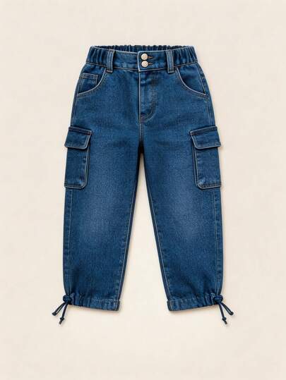 Pantalon cargo niña moderno con bolsillos laterales fit cómodo casual urbano comodo uso diario infantil temporada primavera verano
