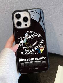 Rick and Morty X SHEIN 瑞克和莫蒂卡通图案二合一亚克力+TPU材质防摔手机壳，可作为节日礼物赠送，适用于iPhone 11/12/13/14/15/16/17 Pro/Promax/14/15/16 Plus，男女皆宜 - 彩色 - 查看 3