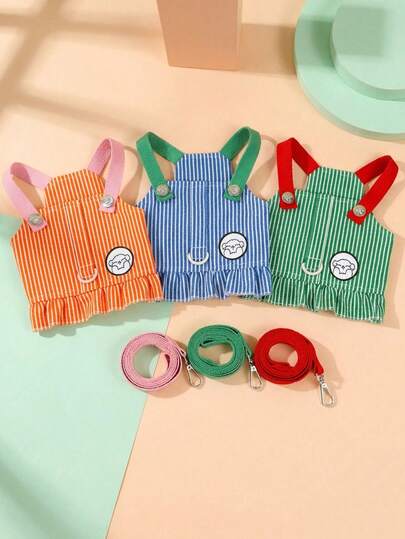 PETSIN Pet Chest And Back Skirt, Cat Traction Strap, Animal Collar Set, Pet Supplies Strap Skirt, Dog Walking Princess Skirt, Pet Chest And Back Skirt+Rope Sweet Princess SBritish Style Chest And Back Set
