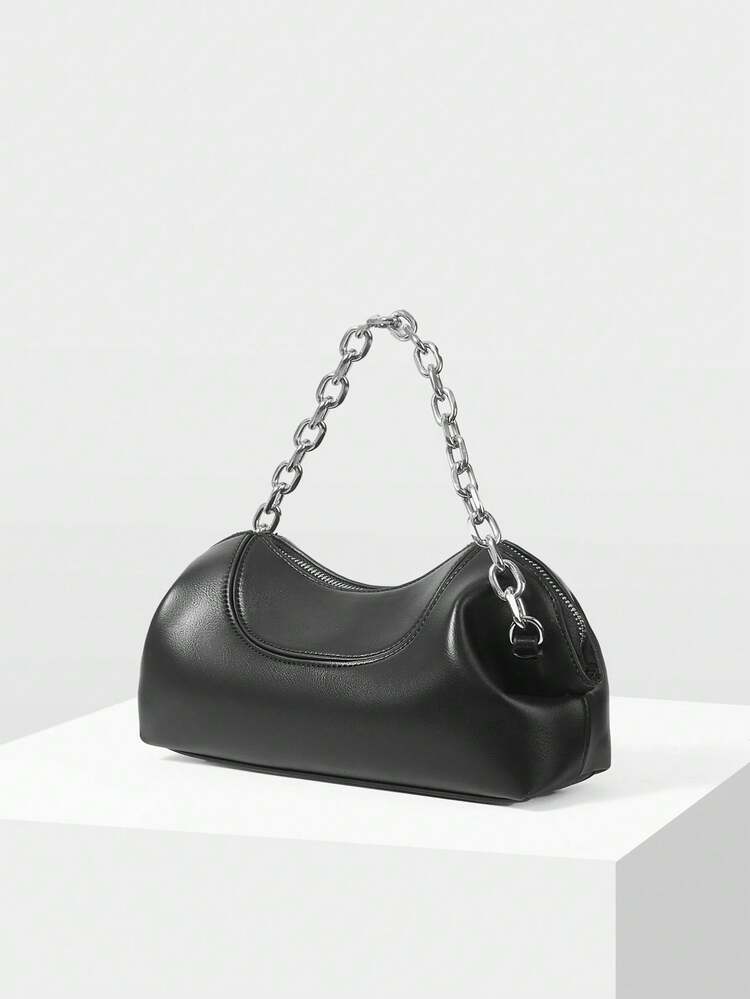 WOMEN'S FASHION STREET CHIC CHAIN ZIPPER HANDBAG, SUITABLE FOR DAILY COMMUTE