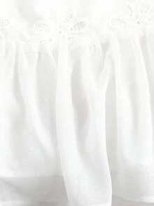 GlowEve Đầm sơ mi nữ dáng chữ A thanh lịch, lãng mạn, cổ tròn, không tay, chất liệu chiffon, thêu họa tiết, màu trắng, thích hợp cho kỳ nghỉ hè. - trắng - Xem 6