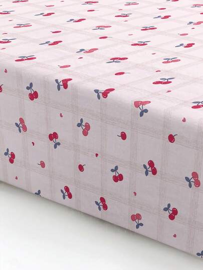 SHEIN 1件儿童柔软床笠，图案可爱 - 最佳奢华单件床单，适合搭配床上用品套装 - 1个床垫套 - 价格实惠，品质优良，适用于婴儿床、幼儿床、婴儿床、单人床、双人床、标准双人床、大号双人床、儿童床品套装，男女童标准款。