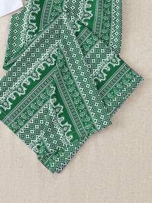 GlowEve Petite 1 Set Women Spaghetti Strap Tank Top + High Waist Elastic Waist Casual Pants - Green - View 5