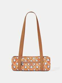 HARRY POTTER X SHEIN 1pc Versatile Letter & Cartoon Pattern Shoulder Bag Suitable For College Students, Formal Events, Parties, And Daily Outings - Yellow - View 3