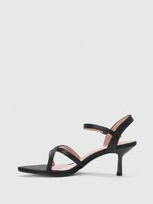 CUCCOO BIZCHIC Women's Buckle Design Fashionable Elegant High Heel Sandals - Black - View 4