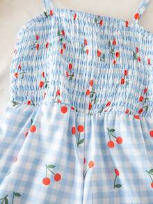 Bộ áo liền quần cho bé gái, kiểu dáng thanh lịch, thoải mái, thích hợp cho kỳ nghỉ, dây mảnh, ôm sát, màu xanh dương, chất liệu dệt kim, thích hợp cho mùa xuân/hè, phù hợp cho các hoạt động ngoài trời. - Màu xanh lam - Xem 6