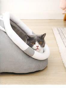 1 Chiếc giường ngủ ấm cúng cho mèo, nhà ngủ dễ thương cho mèo, giường ngủ bán kín cho mèo, thảm ngủ thoải mái, chuồng nhỏ cho mèo. Thích hợp cho mèo lớn, vừa và nhỏ, sử dụng được cả bốn mùa. - Xám - Xem 2
