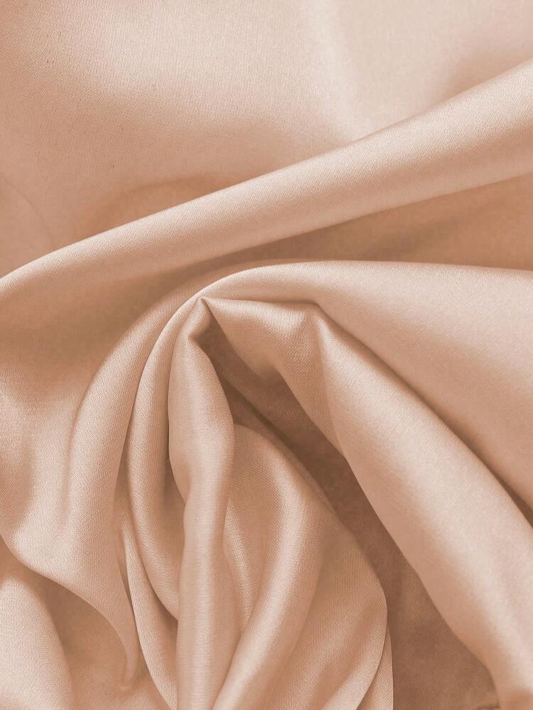SHEIN ChicEase 女士纯色休闲百搭日常连体衣 粉色连体衣 吊带连体衣 垂领连体衣 缎面连体衣 女士泳衣 女士泳装 全包臀连体衣 优雅女士连体衣 - 香檳色 - 查看 4