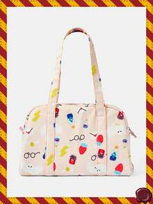 HARRY POTTER X SHEIN 一款时尚可爱卡通便携大容量女士手提包 - 淺粉色B - 查看 1