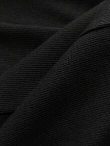 Elamini 女士休闲通勤校园风格子拼接V领荷叶边下摆连衣裙 - 黑色 - 查看 6