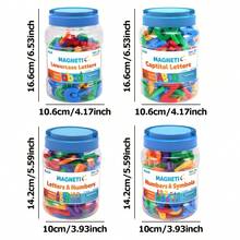 MINKOJA MINKOJA 磁性字母数字冰箱贴，彩色塑料材质，ABC 123益智玩具套装，学前儿童学习拼写、计数、大小写字母和数学符号，彩色玩具套装，儿童大小写字母和数学符号，男孩女孩感官玩具 - 彩色 - 查看 2